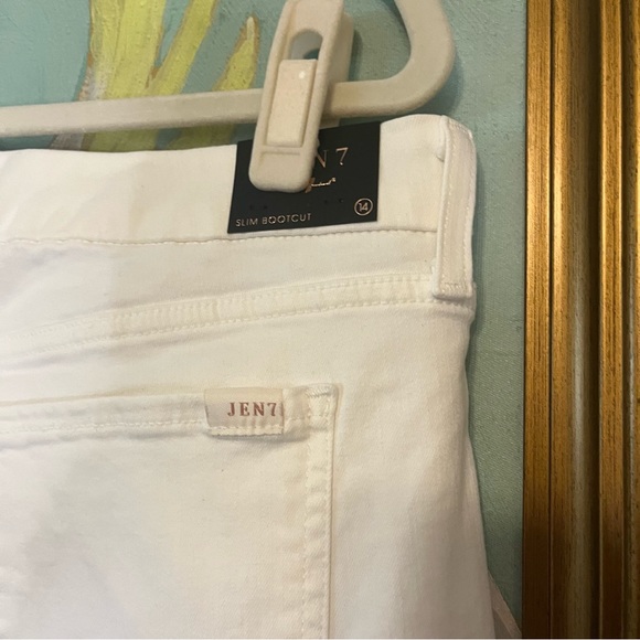 Jen7 & Seven For All Mankind White Slim Bootcut Sculpting Jeans Sz 14 - Picture 7 of 9